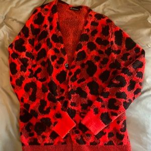 INC International Concepts Mens Sweater Cardigan - L - Unworn Cheetah